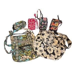 Vera Bradley Bundle of (6) Bags and Wallets Wristlets Lot of Bags Quilted